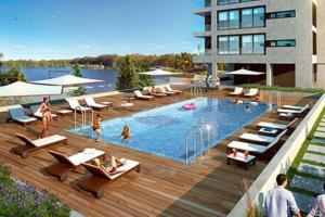 Swimming pool sa o malapit sa Precioso apartamento en moderno edificio