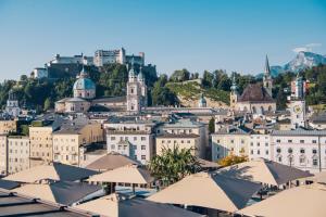 Výhľad na mesto Salzburg alebo výhľad na mesto priamo z hotela