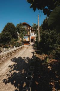 an empty road in front of a house at Apartmán LUKA in Buchlovice