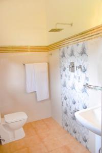 ein Bad mit einem WC und einem Waschbecken in der Unterkunft Rock Edge Residence in Kandy