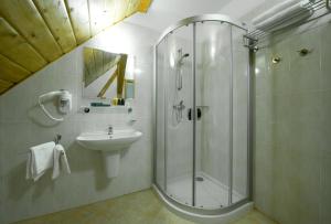 Koupelna v ubytování Wellness Hotel Holzberg