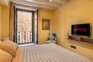 Televisyen dan/atau pusat hiburan di Suite Palladio Centro Vicenza A 2 Passi da Piazza dei Signori Check-in Veloce