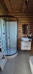 Kylpyhuone majoituspaikassa Sosnowa Chatka
