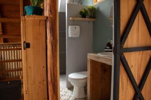 Baðherbergi á Glamping con jacuzzi cerca a Medellin
