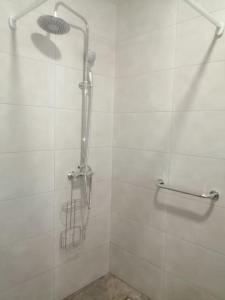 a bathroom with a shower with a glass door at TwinFlats 2 in Valencia