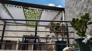 Rõdu või terrass majutusasutuses Celaví Hostel