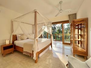 Voodi või voodid majutusasutuse 2 Bedroom Exclusive Villa Rice Paddy views with Private Pool Includes Free Breakfast toas
