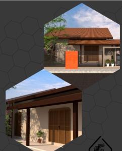 a rendering of a house and a rendering of it at HOSPEDAGEM CASA COMPACTA in Jaraguá do Sul