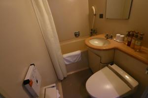 a small bathroom with a toilet and a sink at Naughty Cao in Yamanakako +9 photos