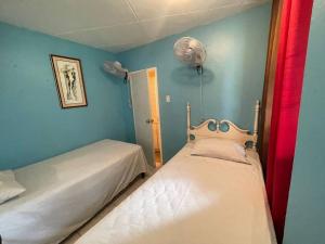 Un pat sau paturi într-o cameră la Kingston Tropical Retreat with mega Pool