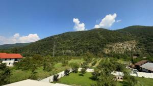 a view of a mountain with a house and trees at Casa Giulia in Băile Herculane