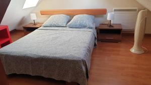 מיטה או מיטות בחדר ב-Chaleureux duplex en Alsace