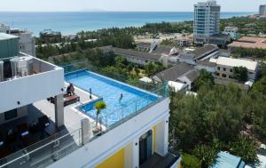 an image of a swimming pool on the roof of a building at Charming beauty hotel in Danang