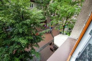 ザコパネにあるApart Serwis - Apartament Krupówki 1の木々や人々が並ぶ通りの上面