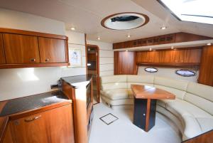 a small room with a table in a boat at Special Yacht Rental in Gocek in Fethiye