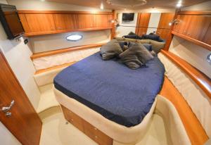 a large bed in the back of a boat at Special Yacht Rental in Gocek in Fethiye