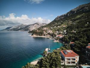 an aerial view of a small island in the water at Apartment Bikin Top Floor in Brela