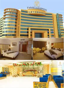 dos fotos de una habitación de hotel con un hotel en Faletti's Express- Shimla Hill, en Lahore