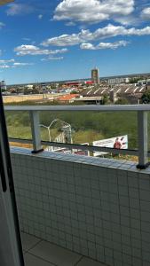a view of a train station from a window at Apartamento West Flat Ap401 in Mossoró