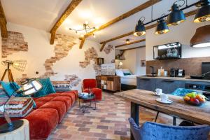 Kuchyň nebo kuchyňský kout v ubytování Apart Hotel Wasserturm