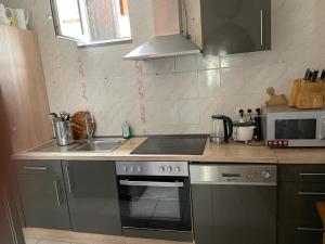 Kuchyň nebo kuchyňský kout v ubytování Gästehaus Linden
