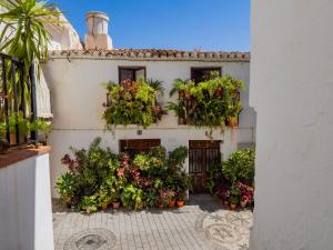 a white building with plants on the side of it at Cubo's Casa Mas Axarquia BBQ Roof Terrace in Sedella