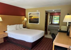 a hotel room with a bed and a desk at Serenity Inn Sweetwater in Sweetwater