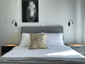 A bed or beds in a room at Urban Oasis in Ellinikon