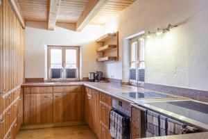Kuchyň nebo kuchyňský kout v ubytování Alm Chalet Grosseck