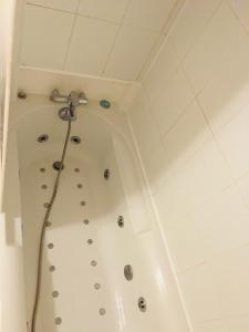 a shower in a bathroom with a ceiling at Appart chartreux baignoire massante ,à 2 minutes du centre! in Voiron