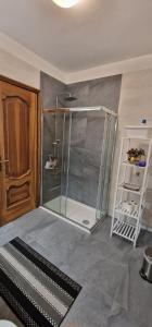 a bathroom with a shower in a room at CASA REGINA in Crevoladossola