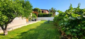 a garden with a bench in a yard at Villa Nunzia in Arenella