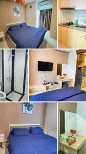 a collage of four pictures of a room with a bed at Node Dreams in Pulosirih