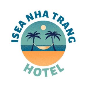 logo de l'hôtel avec un hamac et des palmiers dans l'établissement Isea Nha Trang Hotel, à Nha Trang