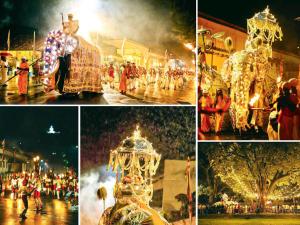 un collage de fotos de un desfile de Navidad en Shani Residence Kandy, en Kandy
