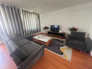 Sala de estar con 2 sofás y TV en Your comfort is our responsibility en Ulán Bator