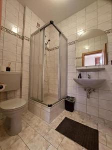 Kupatilo u objektu 3 Raben - Leoben - Zimmer für Geschäftsreisende, Urlauber, Monteure und Handwerker, Polski Pensjonat Austria