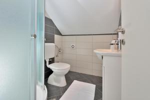 a bathroom with a toilet and a sink at Apartments Donat in Zadar