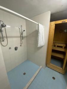 a bathroom with a shower and a sink and a shower at Magi - Villa Amare in Ponza +21 photos
