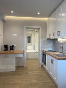 A kitchen or kitchenette at Andrea's luxury apartments in Nea Fokaia