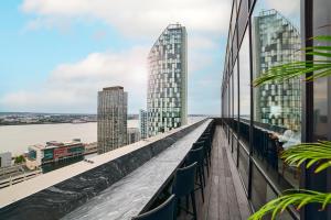 a view from the balcony of a building with a view at INNSiDE by Meli&aacute; Liverpool in Liverpool