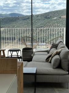 伊斯納哈爾的住宿－Casa Trece，带沙发和大窗户的客厅