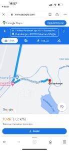 a screenshot of the google maps app at Lake house kayacık Resort in Dalaman