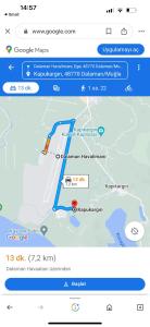 Captura de pantalla de un mapa del metro en Lake house kayacık Resort en Dalaman