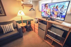 un soggiorno con TV a schermo piatto e divano di Sunnyside Knoll- 4 cabin a Estes Park
