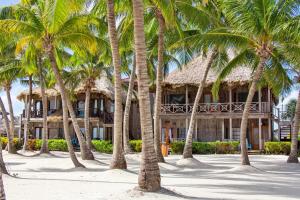 a resort with palm trees in front of it at Dolphin Dreams Villa B3 in San Pedro