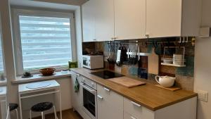 Kuchyň nebo kuchyňský kout v ubytování Japandi apartamentai