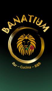 a gold logo with a lion on a black background at B&B Banatium in Tezze sul Brenta