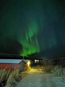 un'immagine dell'aurora che danza nel cielo di Arctic Tromso Apartment 1 a Tromsø
