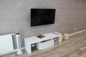 En TV eller et underholdningssystem på Baltea Apartament Gdańsk Przymorze
